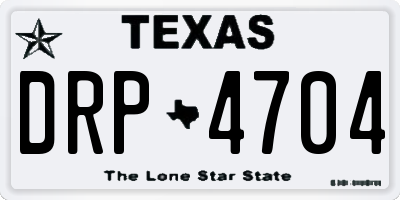 TX license plate DRP4704