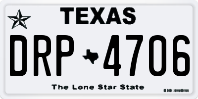 TX license plate DRP4706