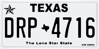 TX license plate DRP4716