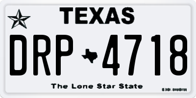 TX license plate DRP4718