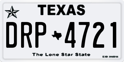 TX license plate DRP4721