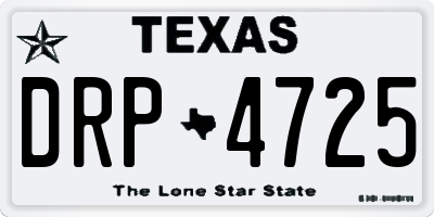 TX license plate DRP4725