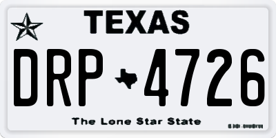 TX license plate DRP4726