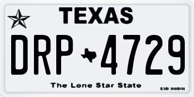 TX license plate DRP4729