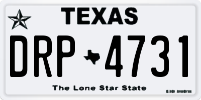 TX license plate DRP4731
