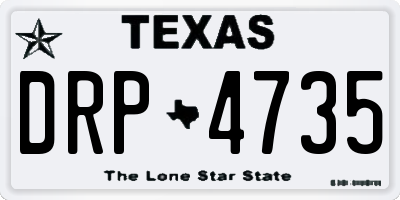 TX license plate DRP4735