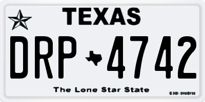 TX license plate DRP4742