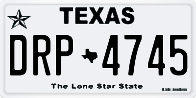 TX license plate DRP4745