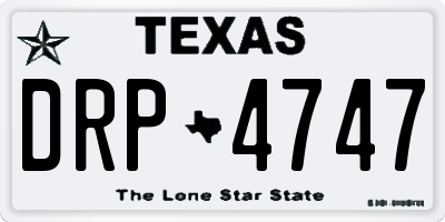 TX license plate DRP4747
