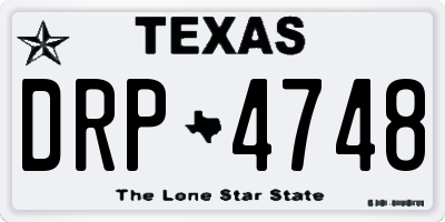 TX license plate DRP4748