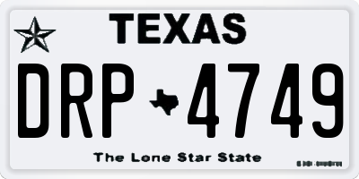 TX license plate DRP4749