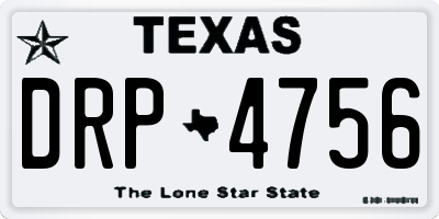 TX license plate DRP4756