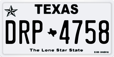 TX license plate DRP4758