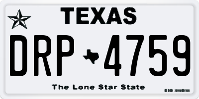 TX license plate DRP4759