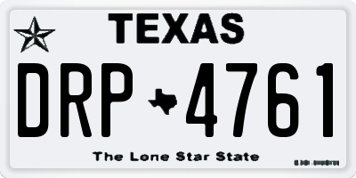 TX license plate DRP4761