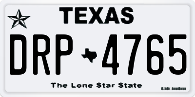 TX license plate DRP4765