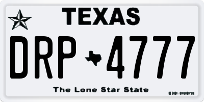 TX license plate DRP4777