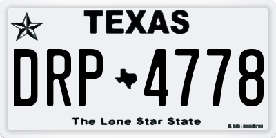 TX license plate DRP4778