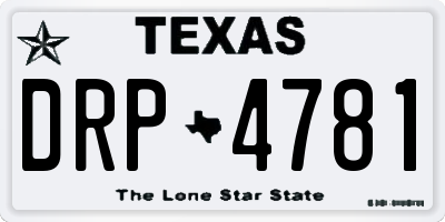 TX license plate DRP4781