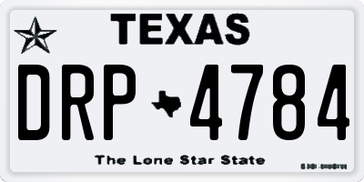 TX license plate DRP4784