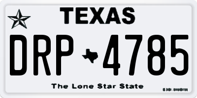 TX license plate DRP4785