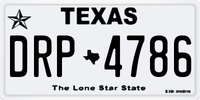 TX license plate DRP4786