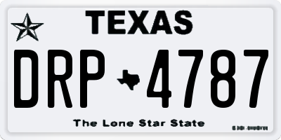 TX license plate DRP4787
