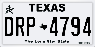 TX license plate DRP4794
