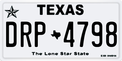 TX license plate DRP4798