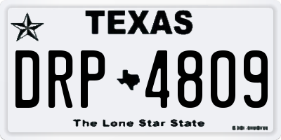 TX license plate DRP4809