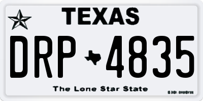 TX license plate DRP4835