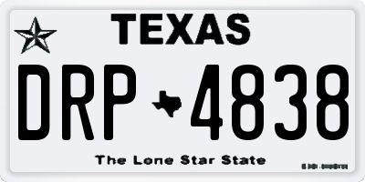 TX license plate DRP4838