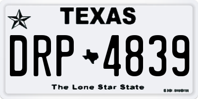 TX license plate DRP4839
