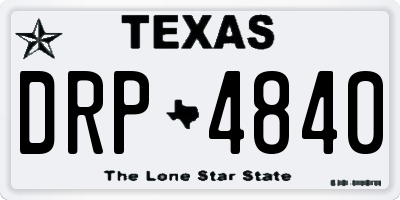 TX license plate DRP4840