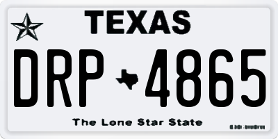 TX license plate DRP4865