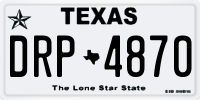 TX license plate DRP4870