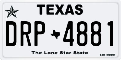 TX license plate DRP4881