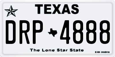 TX license plate DRP4888