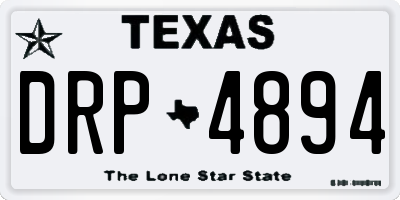 TX license plate DRP4894