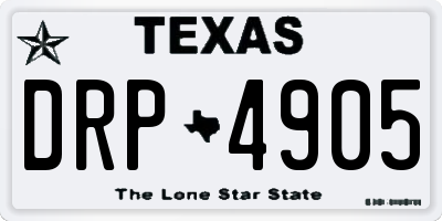 TX license plate DRP4905