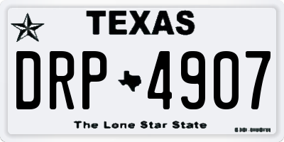 TX license plate DRP4907