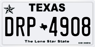 TX license plate DRP4908