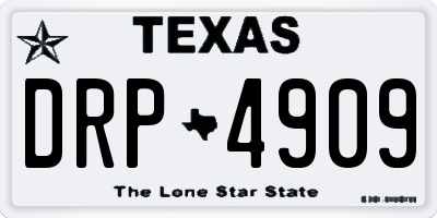 TX license plate DRP4909