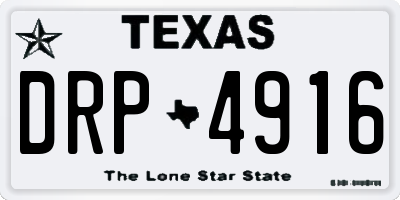 TX license plate DRP4916