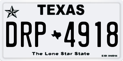 TX license plate DRP4918