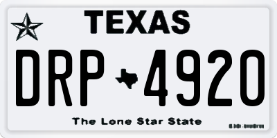 TX license plate DRP4920