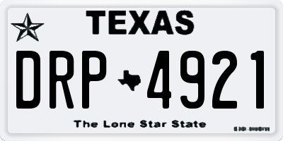 TX license plate DRP4921