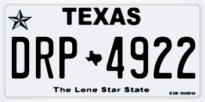 TX license plate DRP4922