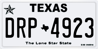 TX license plate DRP4923