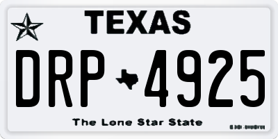 TX license plate DRP4925